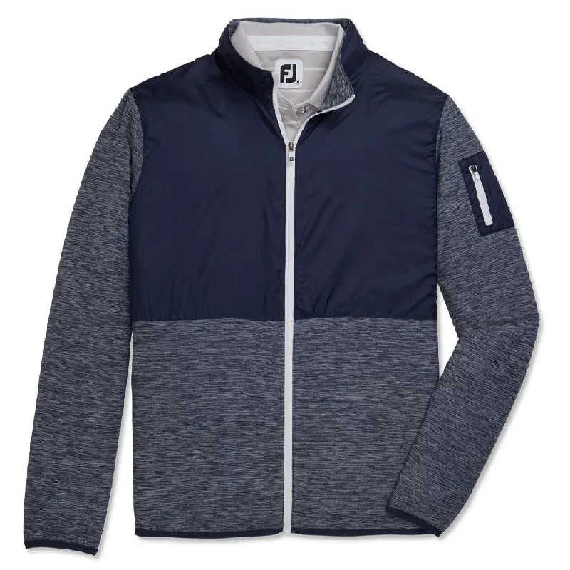 Charming Women's Outfit For Special Occasions FootJoy Full-Zip Spacedye Mid Layer Golf Jacket Navy - FW23 Women