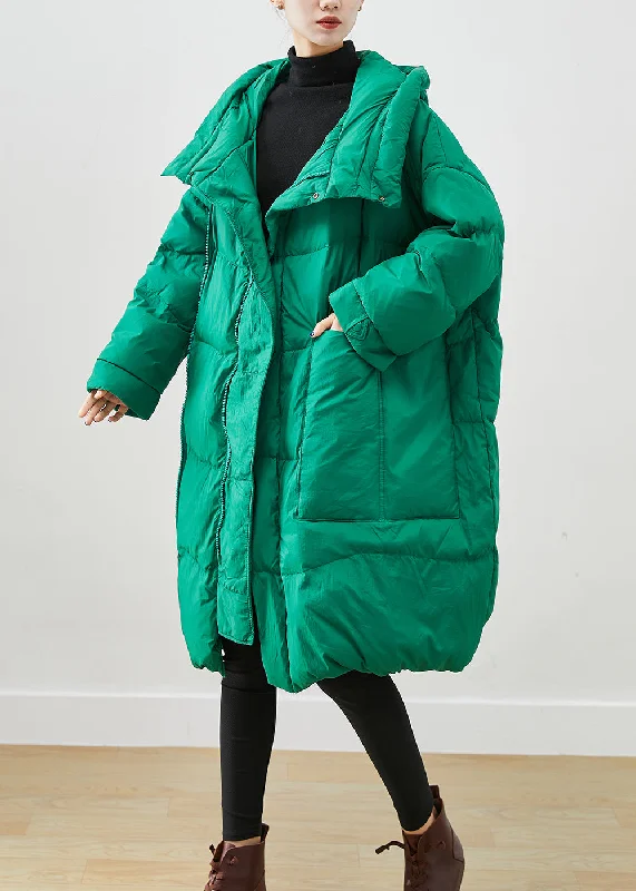 Women's Clothing Outfit Set Elegant Green Oversized Thick Duck Down Canada Goose Jacket Winter