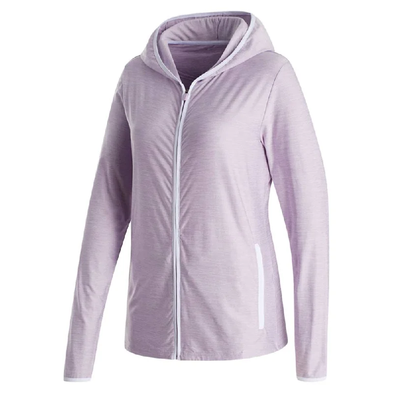 Women's Casual Garments FootJoy Full-Zip Spacedye Hoodie Golf Jacket Purple Cloud - FA23 Women