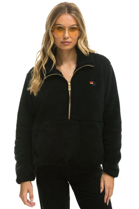 Dress In Style With Our Special Clothing Promotions TEDDY APRES HALF ZIP JACKET - BLACK