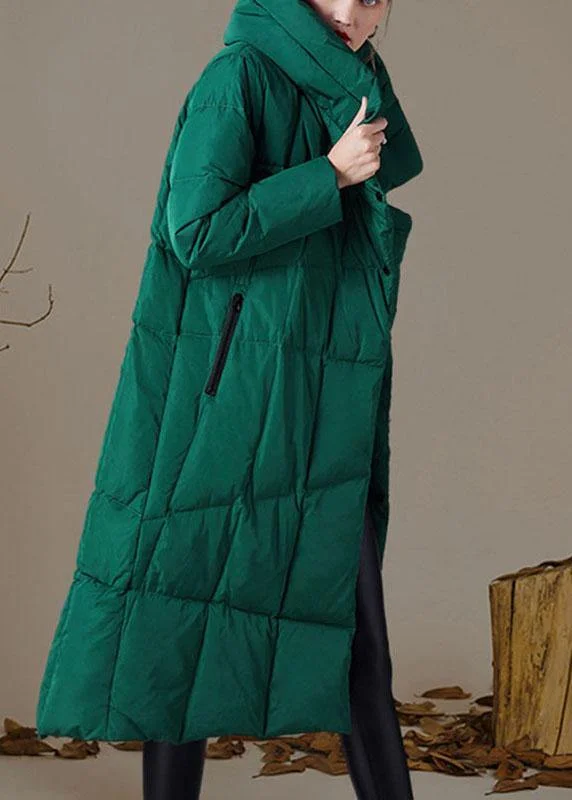 Best-Selling Outfits Now At Exclusive Promotional Prices Organic Green Stand Collar Pockets asymmetrical design Winter Duck Down down coat