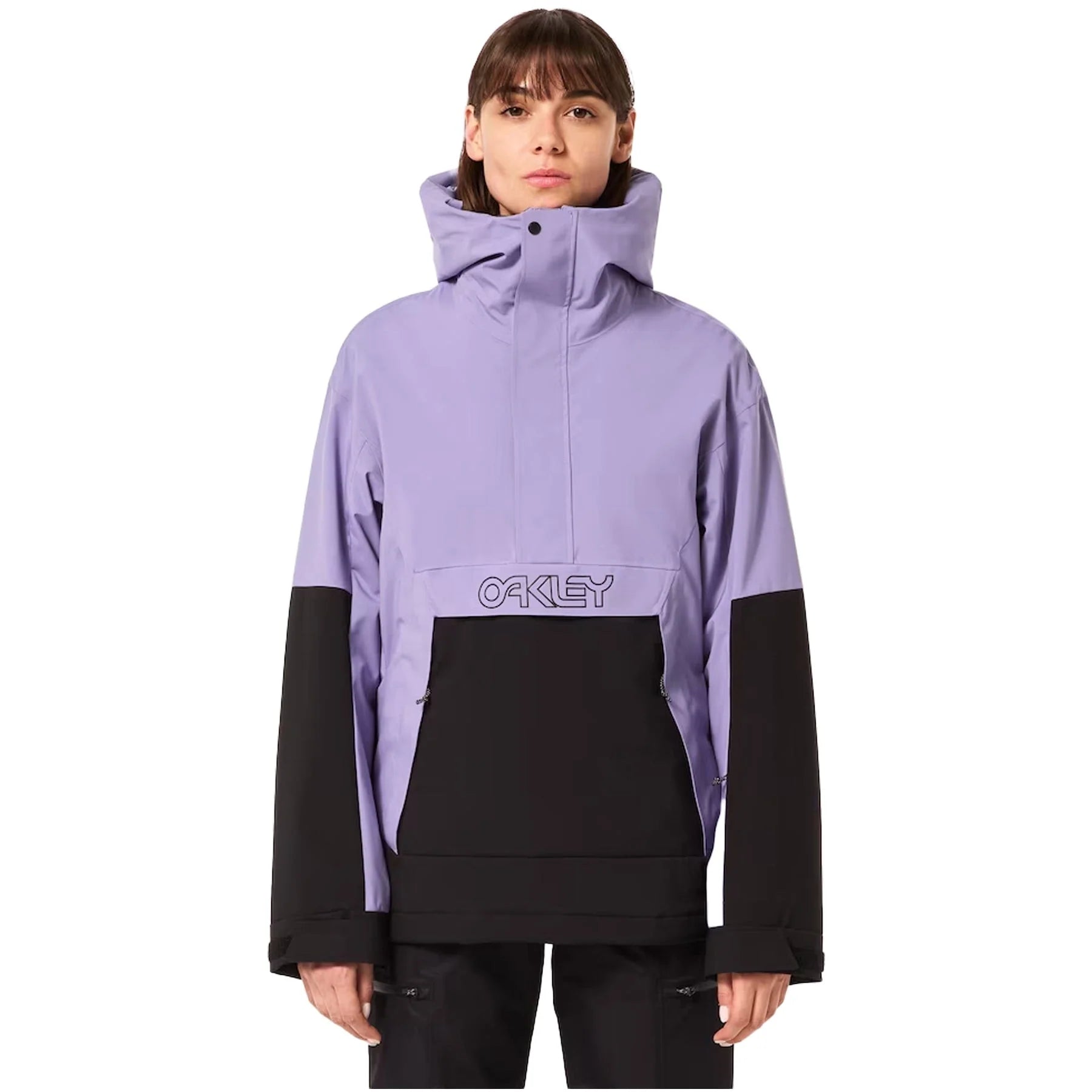 Women's Functional Outfit For Outdoor Activities OAKLEY Women's TNP TBT Insulated Anorak Snow Jacket Blackout/New Lilac 2025