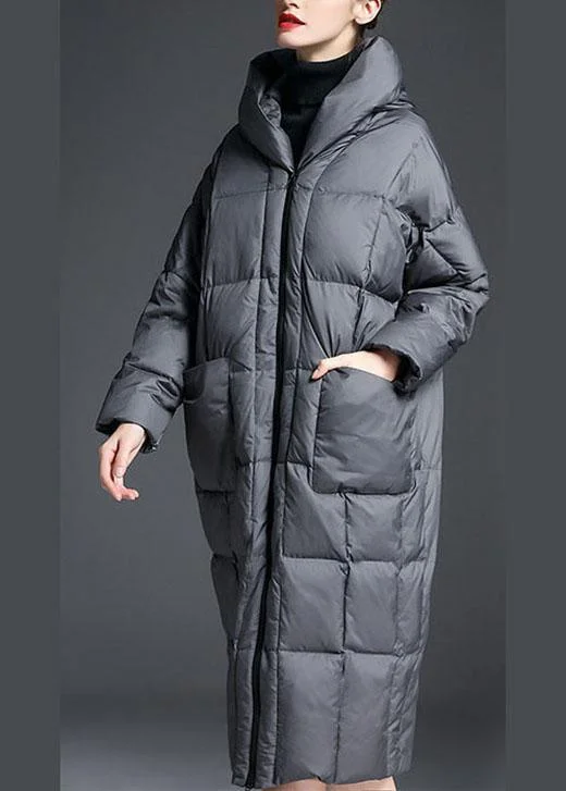 Limited-Time Clothing Sale – Grab Your Favorites Today Trendy Grey zippered Warm Thick Winter Duck Down down coat