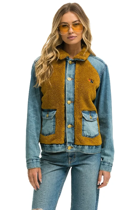 Modern Women's Clothes ASPEN SHERPA UNISEX DENIM JACKET - MEDIUM VINTAGE