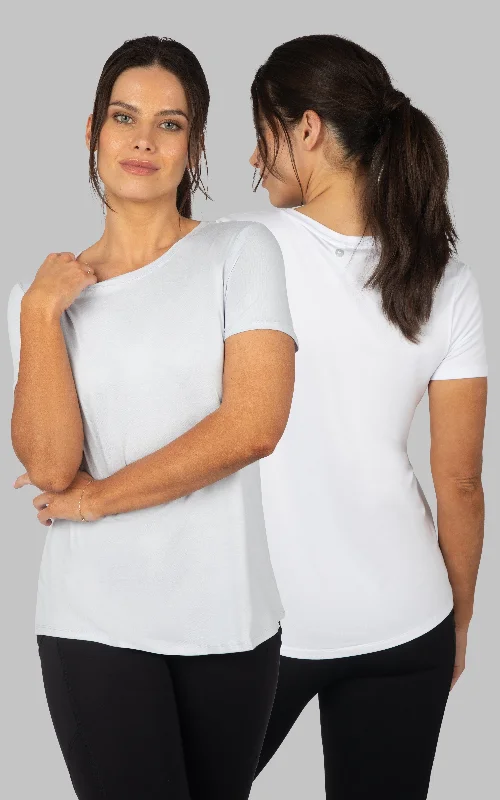 Women's Evening Wear Attire 2 Pack Short Sleeve Crew Neck Studio Tee