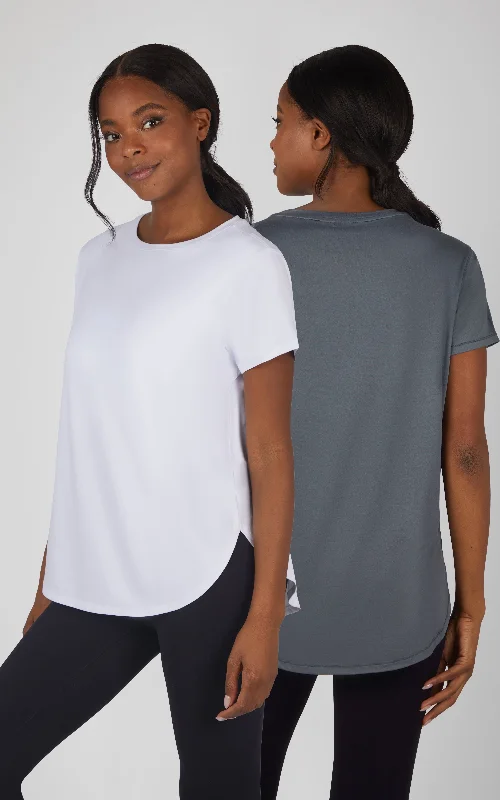 Women's Classic Attire 2 Pack Super Soft Cheyenne Hi Low Short Sleeve Tee