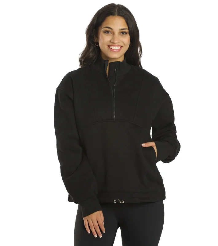 Plus-Size Women's Clothing All Fenix Coco Zip Sweater Black