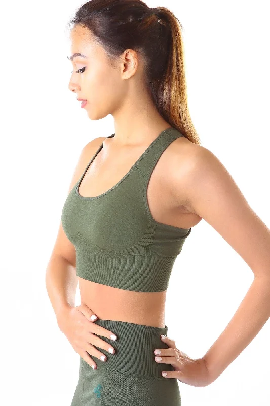 Modern Women's Outfit Aria Racer Bra Top - Green