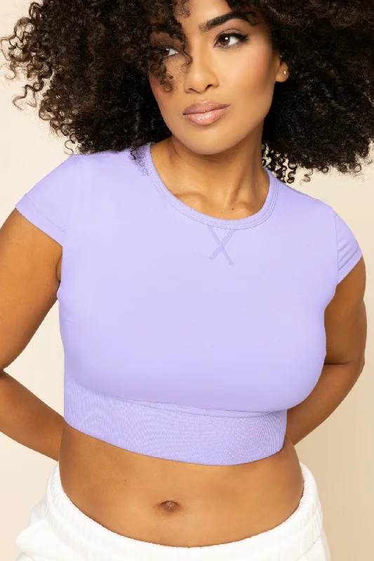 Women's Timeless Attire Baby Crop Tee - Digital Lavender