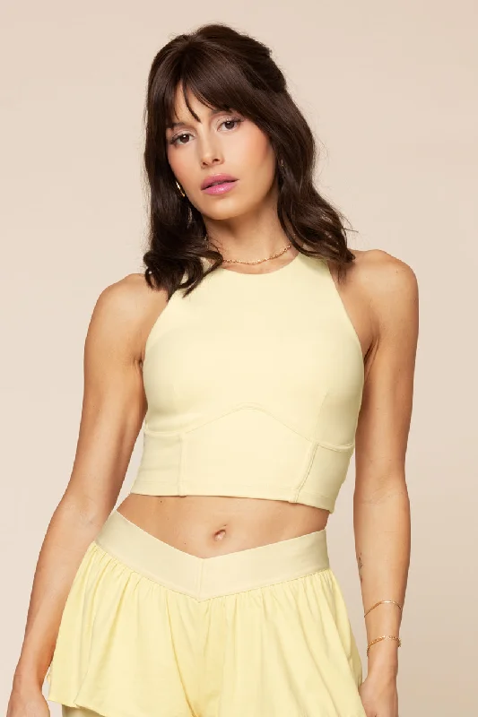 Women's Everyday Apparel Cleo Corset Crop Bralette - Buttercream