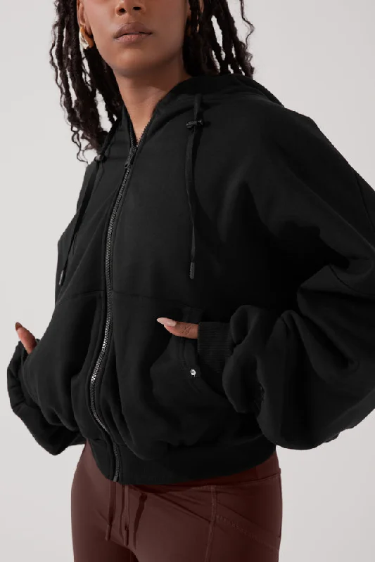 Women's Seasonal Clothing Zip Cloud Hoodie - Black