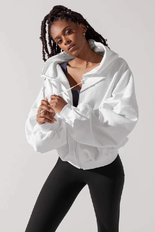 Women's Versatile Apparel Zip Cloud Hoodie - White