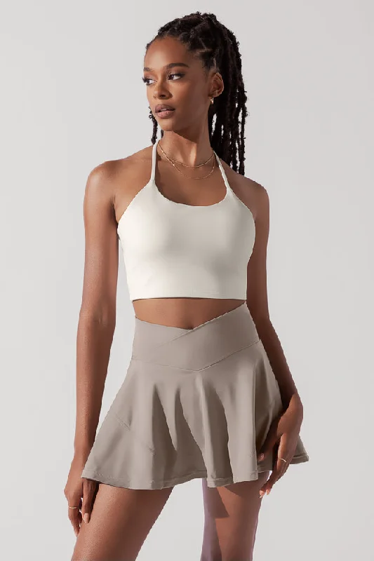 Women's Elegant Outfit Flexy Crop Top - Cream