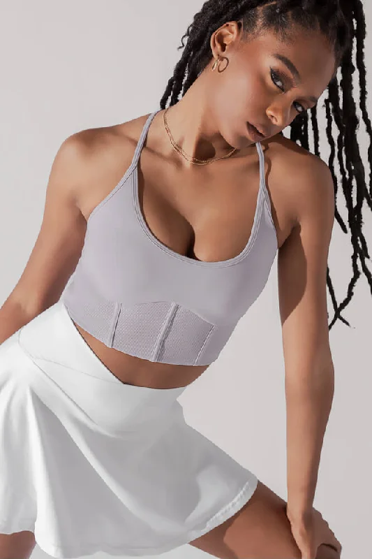 Women's Clothing For Casual Outings Plié Corset Crop Bralette - Lavender Grey