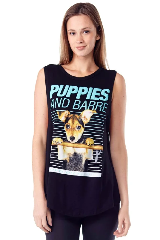 Women's Occasion Wear Clothes PUPPIES Puppies & Barre Sleeveless Tee