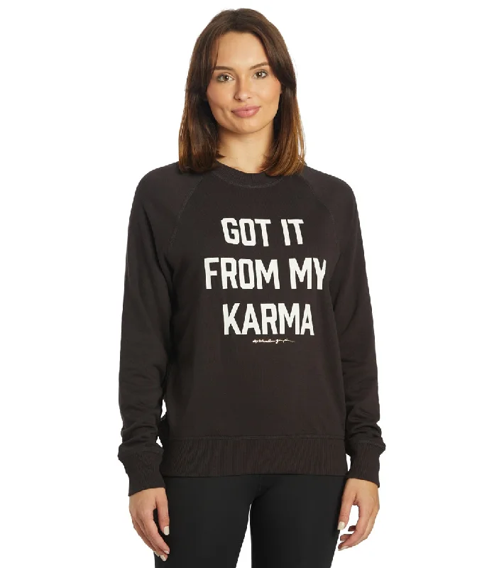 Women's Apparel And Garments Spiritual Gangster Karma Old School Vintage Terry Pullover Vintage Black