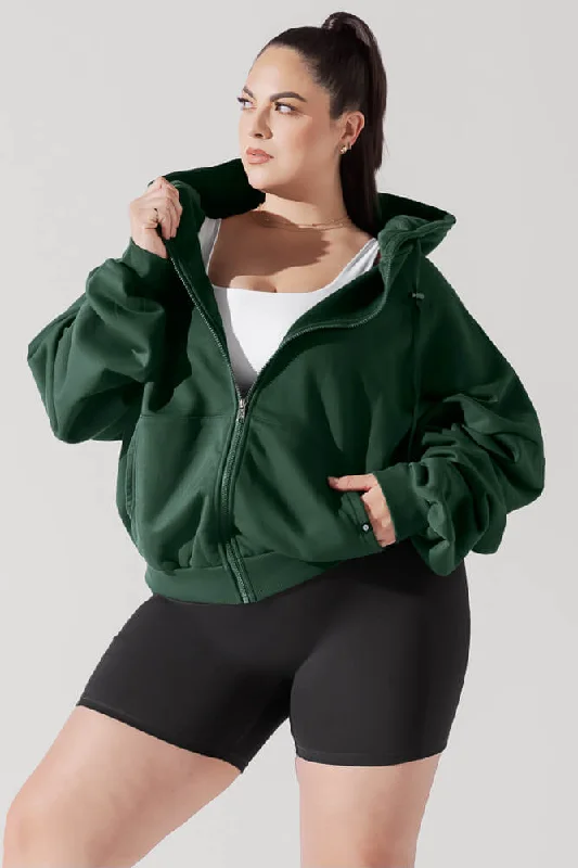 Women's Outdoor Activity Garments Zip Cloud Hoodie - Game Time Green